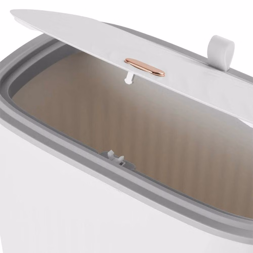 PAWNORA 8L Narrow White Plastic Wall Mounted Bathroom Bin with Touch Lid – 2