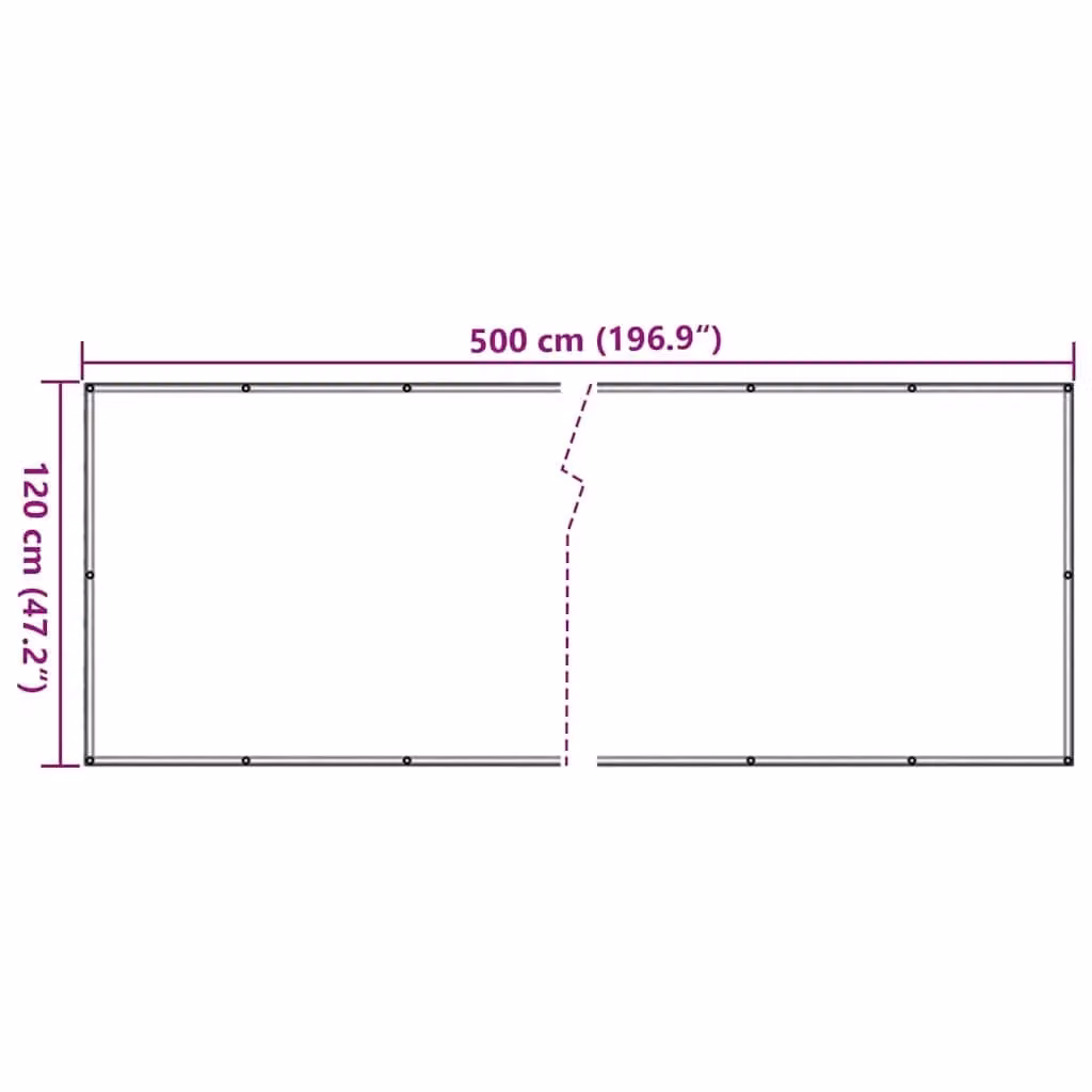 Berkfield Home Anthracite PVC Balcony Privacy Screen W: 500 cm, H: 120 cm – 5