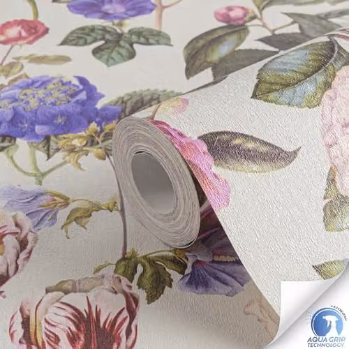 Livingwalls DESIGNDROP Pre-Pasted Non-Woven Abstract Wallpaper in Blue and Multicolour