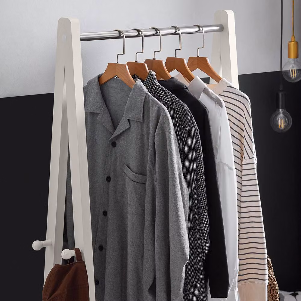 SoBuy A-Frame Freestanding Coat Rack with Dual Hook and Rail Matrix in White – 5