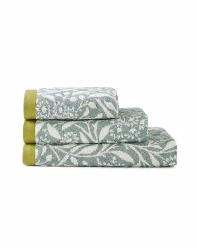 William Morris at Home Michaelmas Daisy 100% Cotton Bath Towel in Green – 3