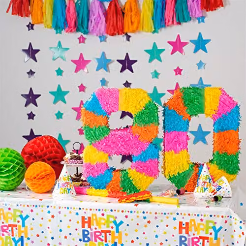 Fax Potato Multicoloured Birthday Party Piñata Set with Pink Stick and Blindfold – 3