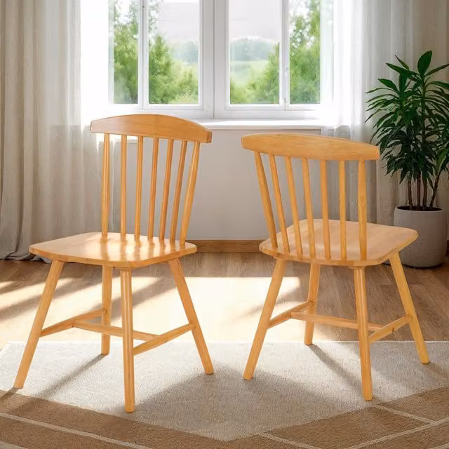 Seconique Emery Chair Set of 2 in Natural Beige – 1