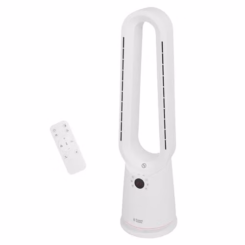 Russell Hobbs RHBHC2030W Bladeless Electric Fan Heater and Cooling Fan, 2000W, White – 1