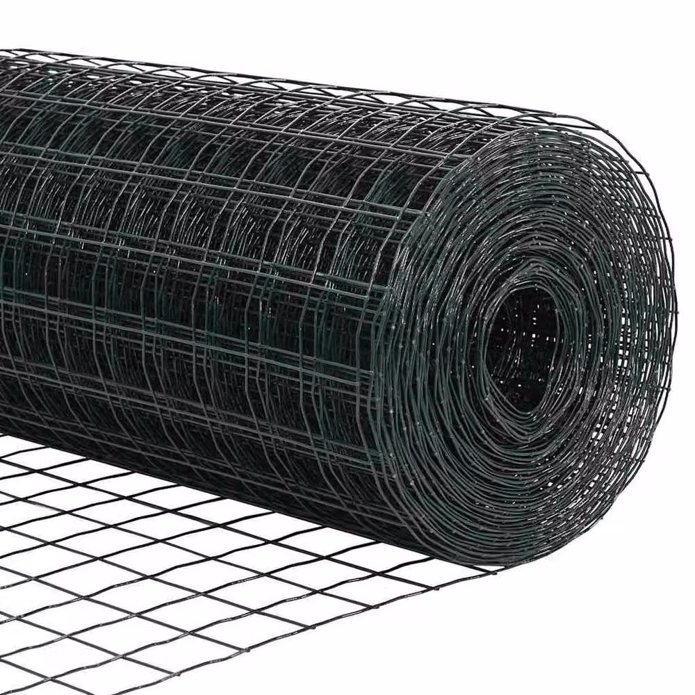 Berkfield Home Green Euro Fence with 7 Round Posts, Galvanised Steel, W: 10 m, H: 0.6 m – 7