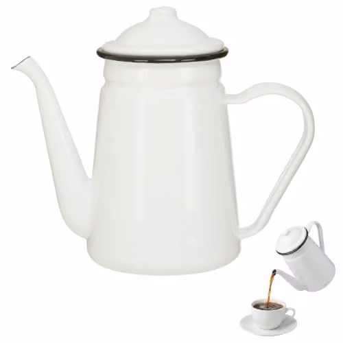 Orsina White and Black Coffee Pot with Drip Free Spout