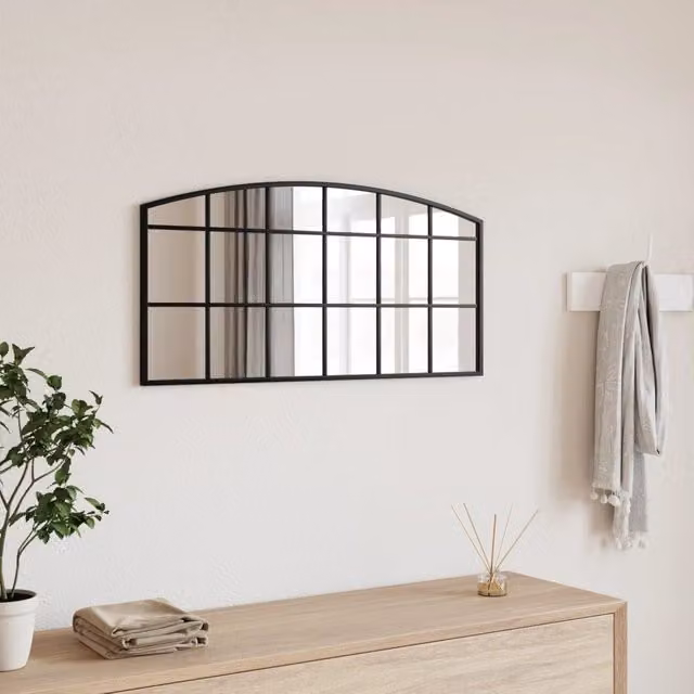 Berkfield Home Minimalist Rectangular Wall Mirror in Black, W: 80 cm, H: 40 cm – 1