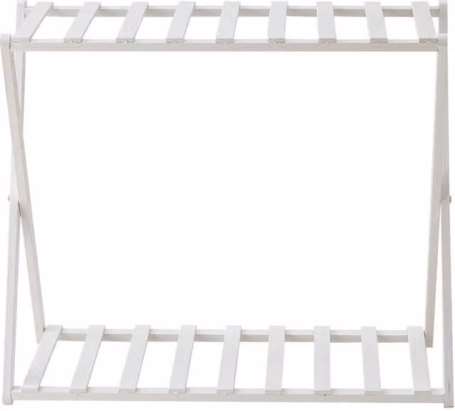 SPETLEK White Minimalist Wood Plant Shelf and Garden Stand, W: 100 cm, D: 60 cm – 1