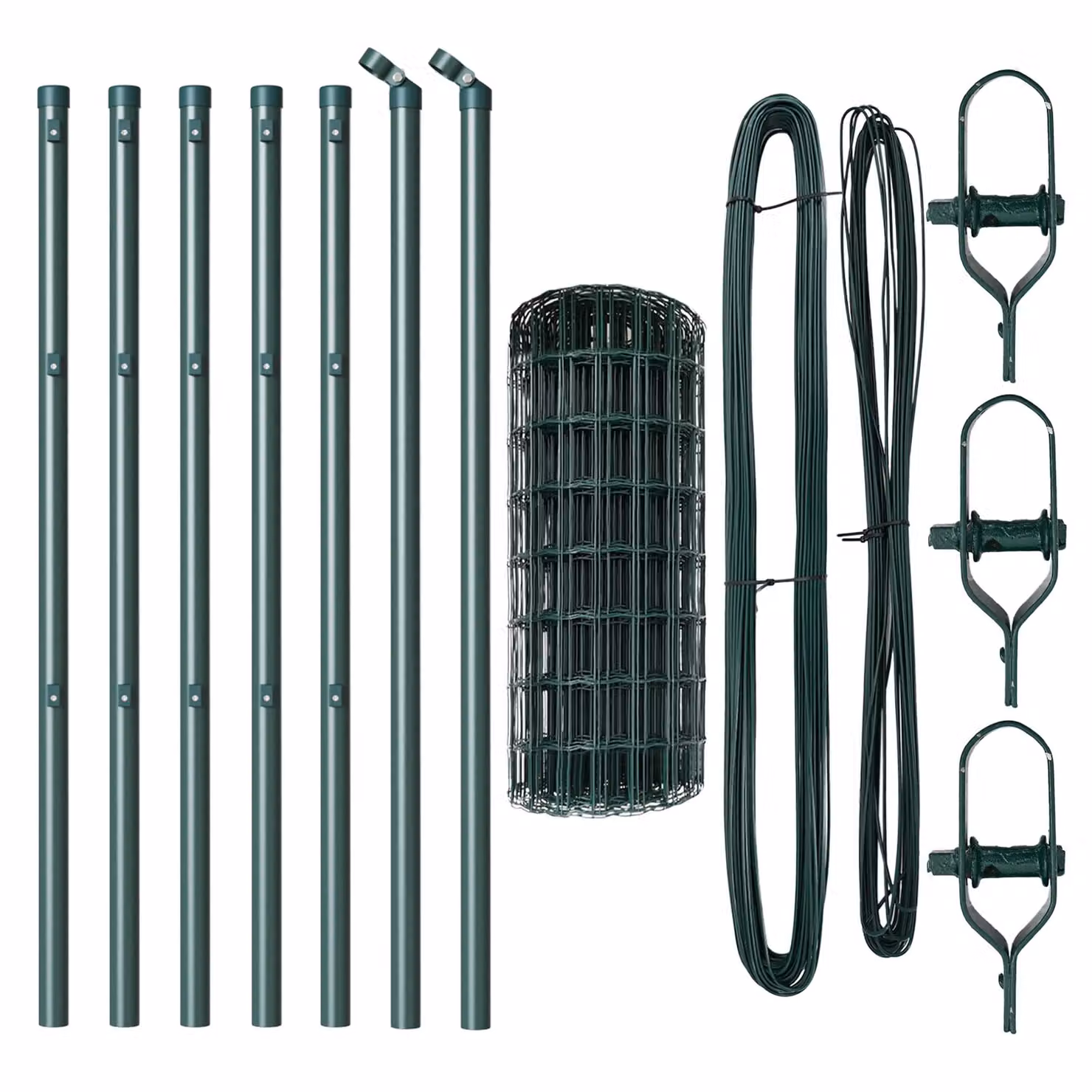 Berkfield Home Euro Fence with 7 Posts, Galvanised Steel, Green and Silver, 0.6 x 10 m – 3