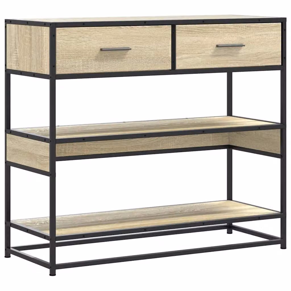 Berkfield Home Sonoma Oak Console Table in Brown, W/D/H: 90 x 35 x 80 cm – 2