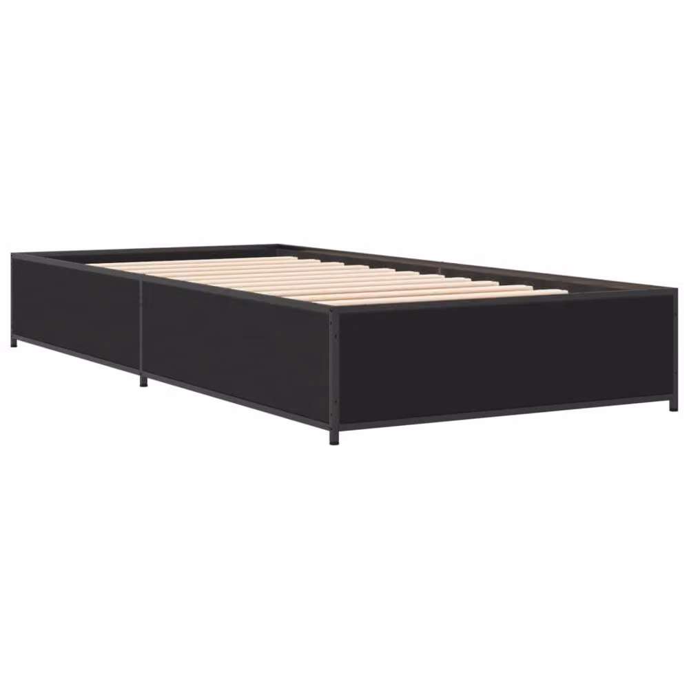 Berkfield Home Small Single Bed Frame in Black, W/D/H: 75 x 190 x 29 cm – 3