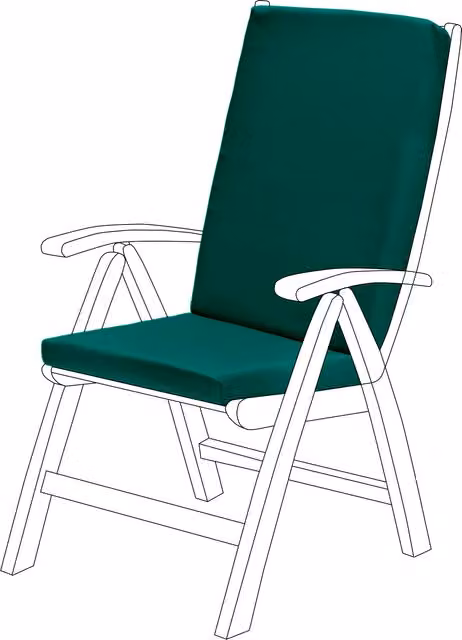 Gardenista Water-Repellent Highback Garden Chair Seat Pad Outdoor Cushion in Green