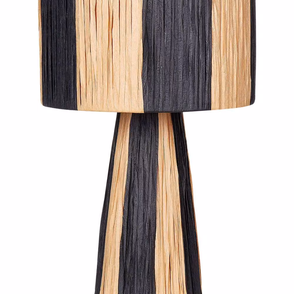 Wyld and Coco Natural and Matte Black Raffia Palm Table Lamp – 2