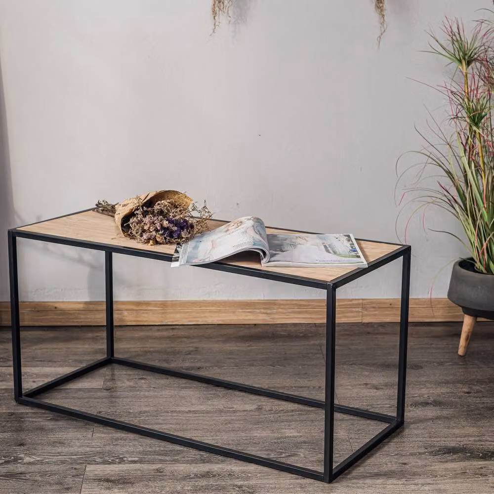Nordlys Rectangular Modern Industrial Design Coffee Table in Brown Metal – 2