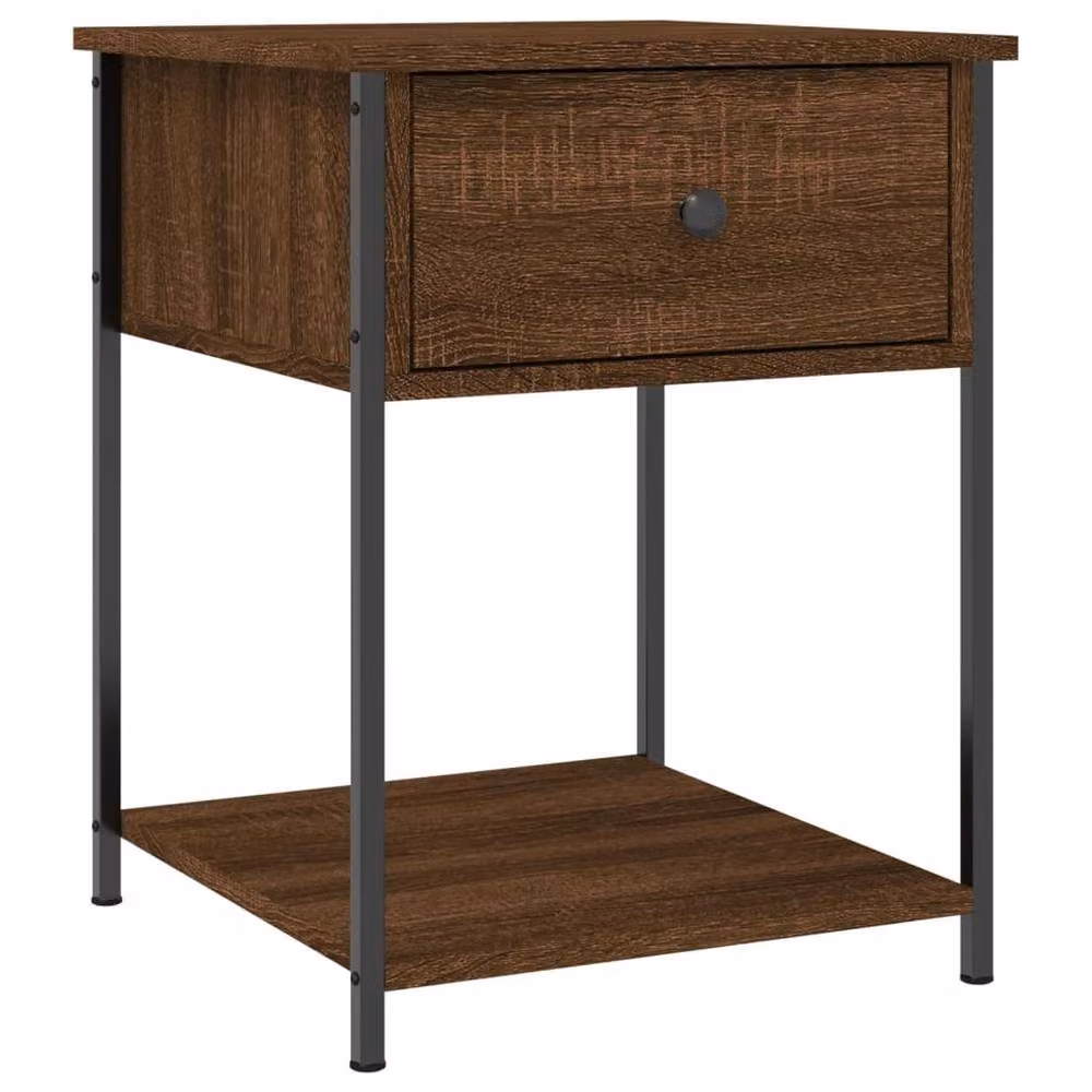 Berkfield Home Set of 2 Brown Oak Bedside Tables, W/D/H: 44 x 45 x 58 cm – 2