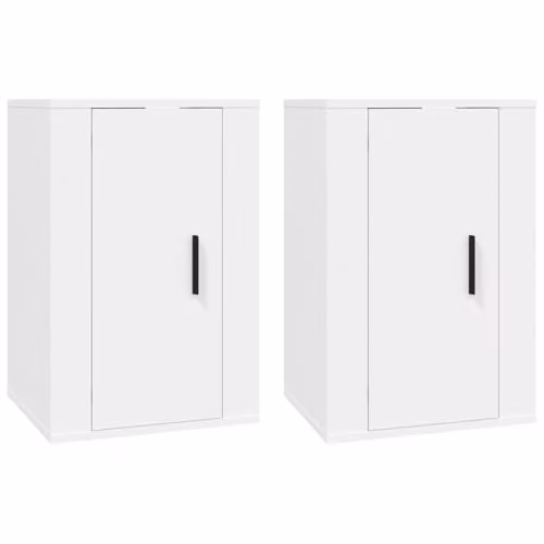 vidaXL 2 Piece White Wall-mounted TV Cabinet Set W/D/H: 40 x 34.5 x 60 cm