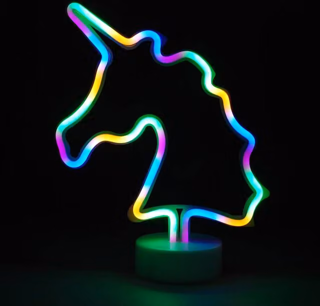 Simpa LED Novelty Neon Unicorn Light in Multicolour, White and Pink, W/D/H: 29.5 x 24.0 cm – 1