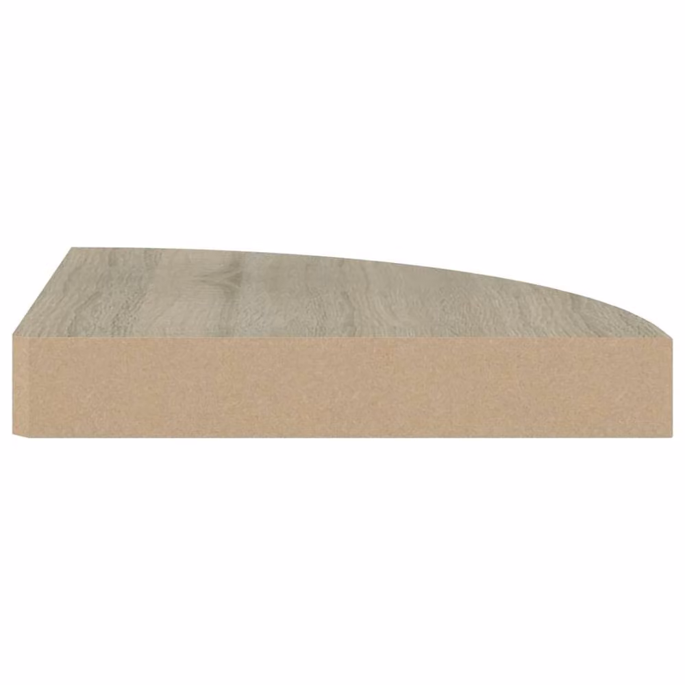 Berkfield Home Set of 2 Durable Floating Corner Shelves in Light Tan Oak, W/D/H: 25 x 25 x 3.8 cm – 2