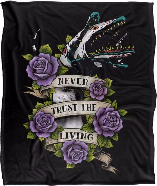 LOGOVISION Beetlejuice Never Trust The Living Tattoo Sandworm Super Soft Fleece Throw Blanket, Multicolour, W: 152 cm, D: 127 cm – 6