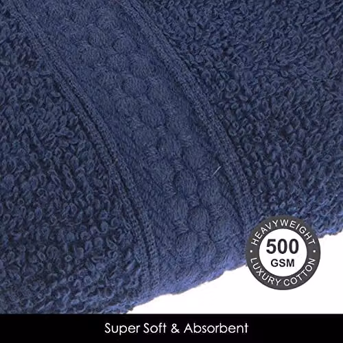 Homescapes Blue Turkish Cotton Hand Towel, 500 GSM, Fluffy and Quick-Drying – 2