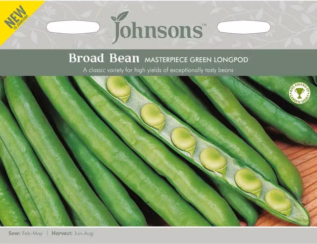 Johnsons Masterpiece Green Longpod Broad Bean Seeds