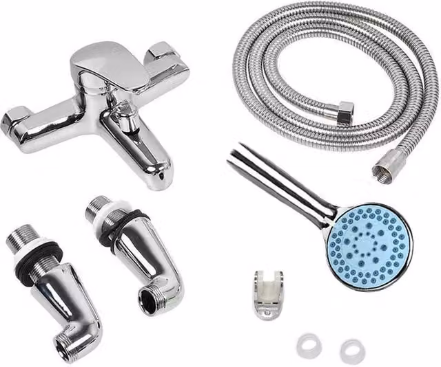 SPETLEK Luxury Chrome Bath Filler Tap with Spray Function and Single Lever Control in Silver