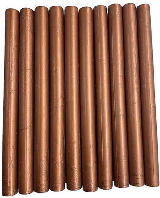 Syntego Pack of 10 Shimmer Hot Melt Wax Sticks in Brown, Burgundy and Red