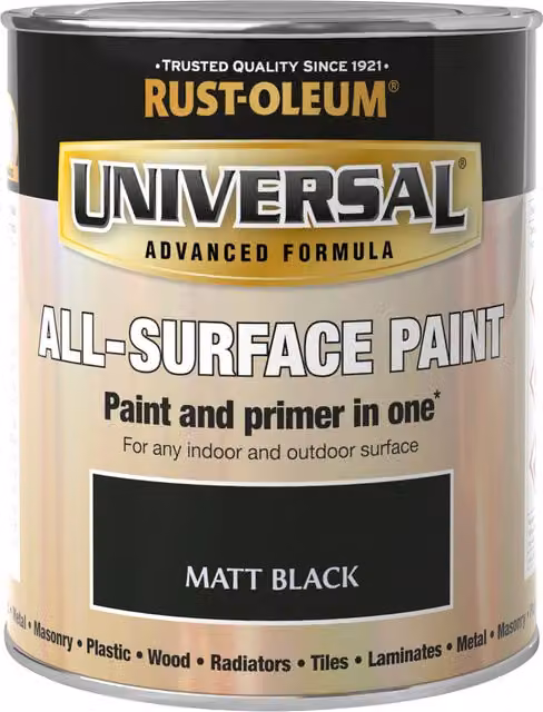 Rust-Oleum Universal Matt Spray Paint in Black, 250ml
