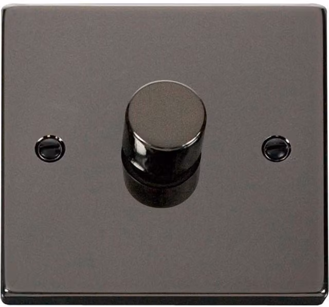 SE HOME Black 1 Gang 2 Way LED 100W Trailing Edge Dimmer Light Switch Flush Plate