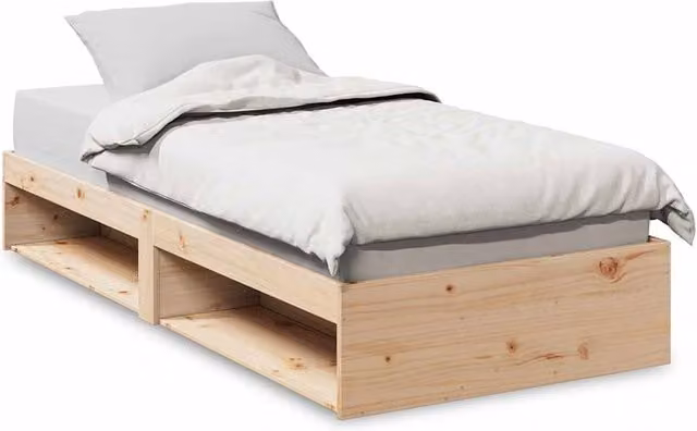 Berkfield Home Solid Wood Pine Day Bed in Beige, W/D/H: 190 x 90 x 0 cm