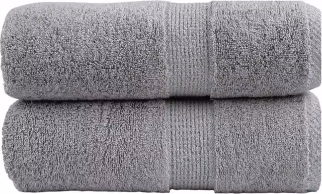 Berkfield Home SOLUND Premium Cotton Terry Guest Towels, Grey, 2 Pack, W: 30 cm, H: 50 cm, 600gsm