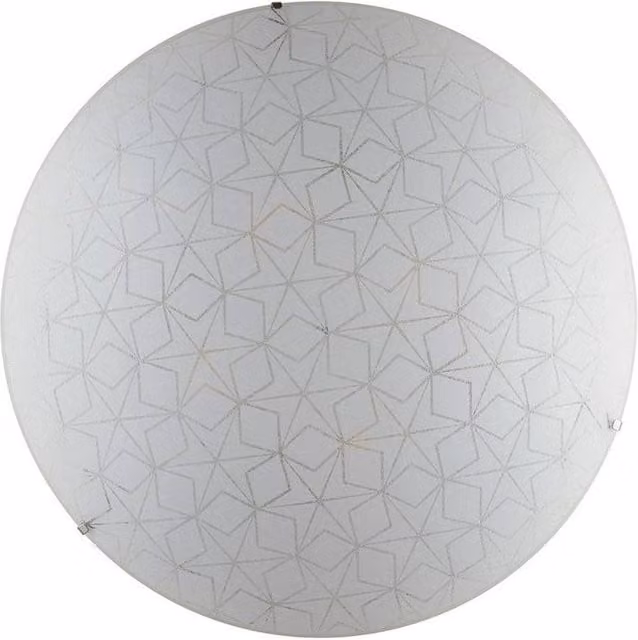 Netlighting Esagram Decorative Flush Ceiling Light in White Glass with E27 Socket