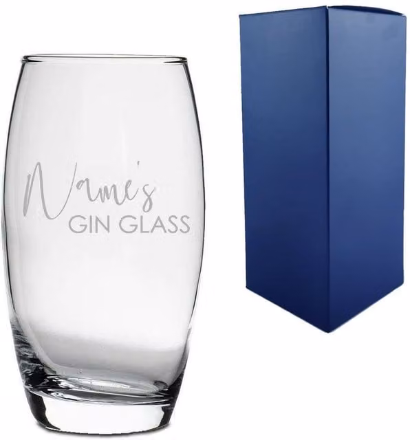 Uniqueful Personalised Engraved Tondo Hiball Gin Glass in Clear