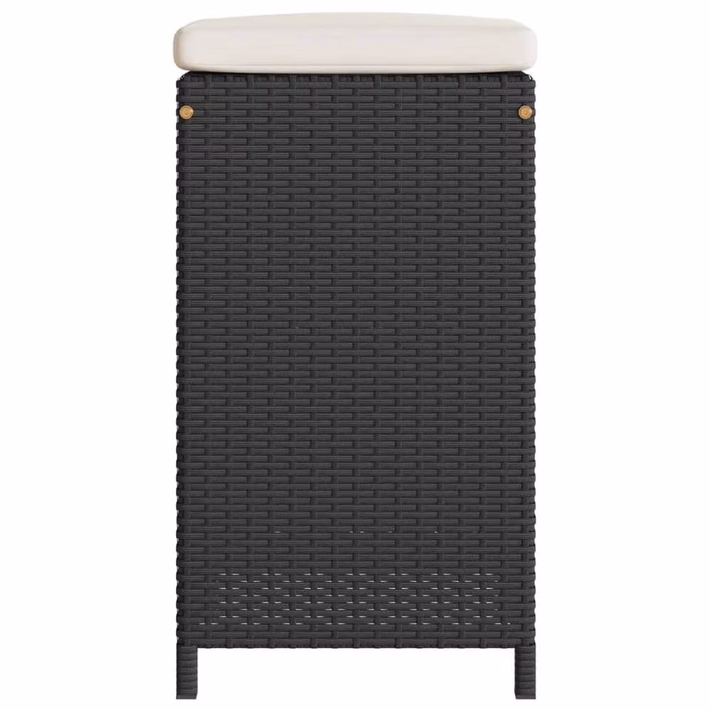 Berkfield Home Beautiful Garden Bar Stools with Cushions, 4 Piece Set in Black Poly Rattan – 5