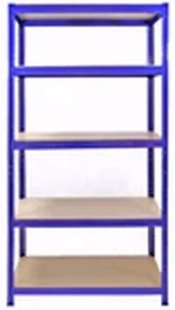Kelvenix 5 Tier Blue Metal Boltless Shelving Racking Bays W/D/H: 150 x 30 x 30 cm – 1