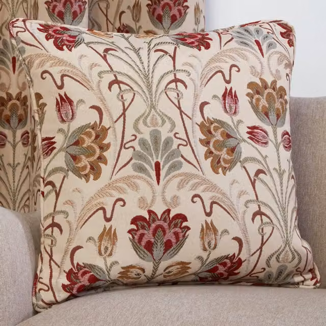 Sundour Aylesbury Filled Cushion in Natural Multicolour Floral Design