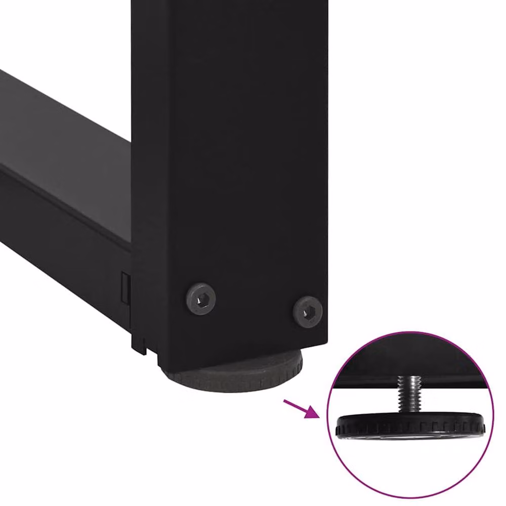 Berkfield T-Shaped Home Bar Table Legs in Black Steel, 2 Pieces, H: 110-111 cm x W: 60 cm x D: 35 cm – 6