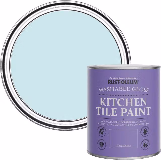 Rust-Oleum Water-Based Kitchen Tile Paint in Gloss Finish, Blue, 0.75 l