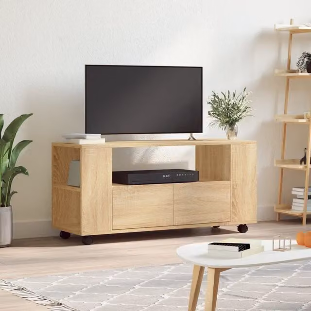 Berkfield Home Modern TV Cabinet in Brown Sonoma Oak, W: 102 cm, D: 34.5 cm, H: 43 cm