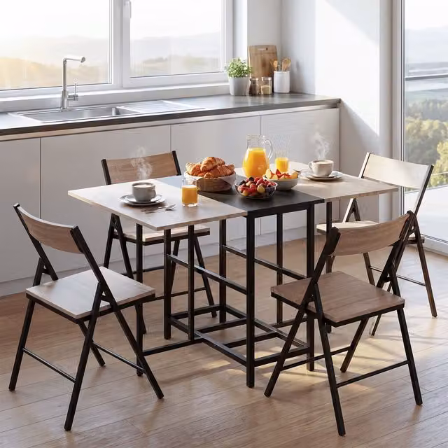 Seconique Jersey Butterfly Dining Set in Light Oak Effect and Black