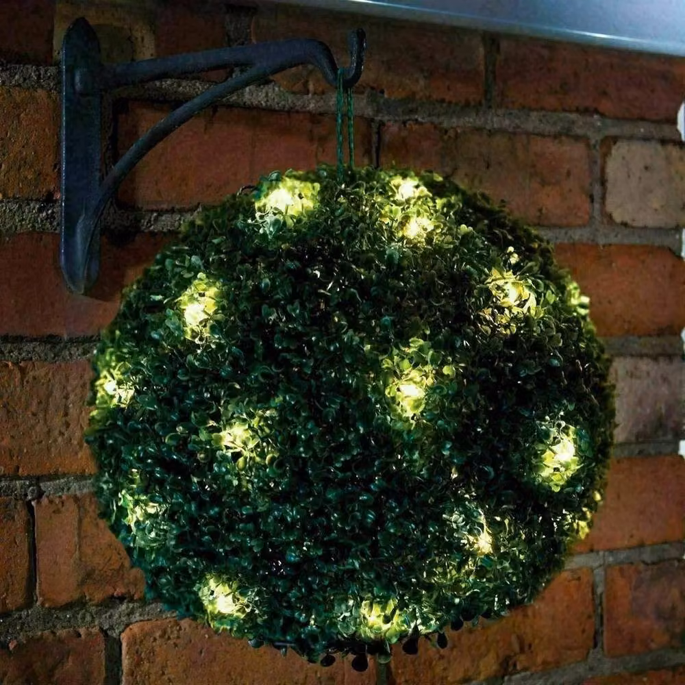 SPETLEK Set of 2 Green Artificial Rose Ball Topiary Plants – 2