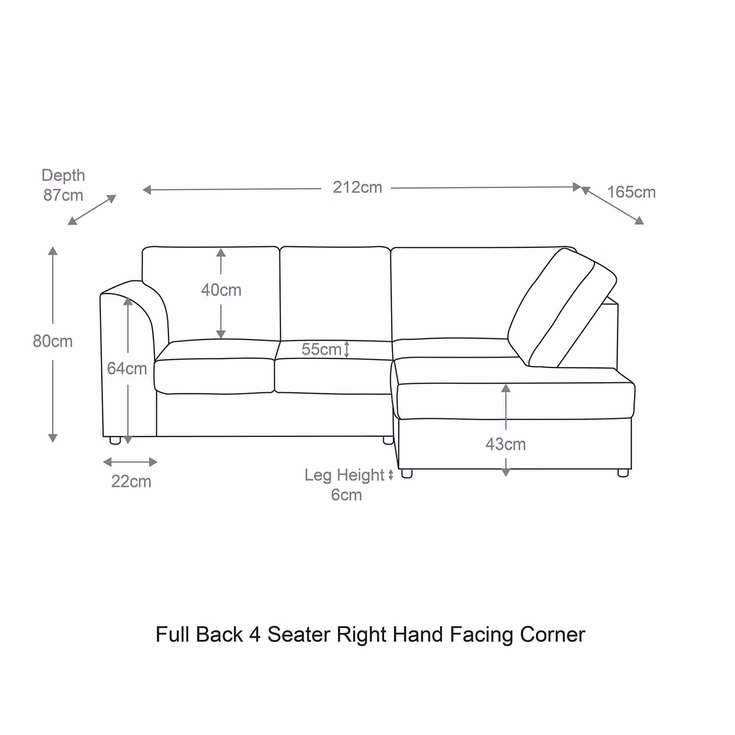 Luxor Living Fawn Jumbo Cord 4 Seater Right Hand Facing Corner Sofa – 3