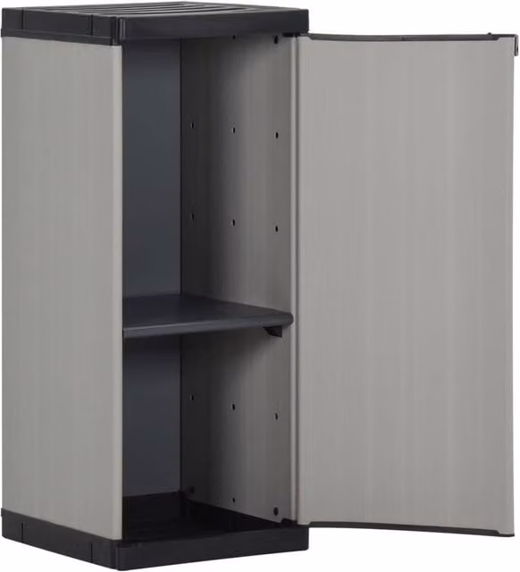 Berkfield Home Garden Storage Cabinet with 1 Internal Shelf, Grey and Black, W/D/H: 35 x 40 x 85 cm – 1