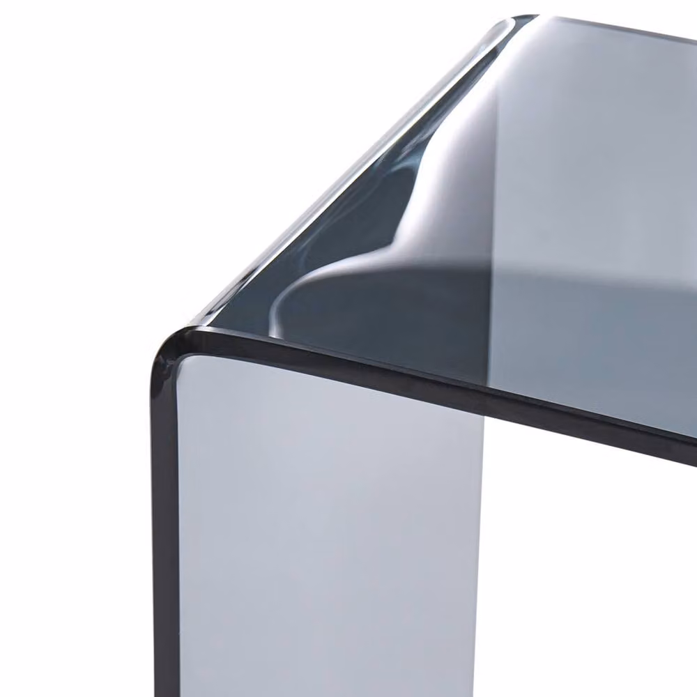 Wyld and Coco Minimalist Black Tempered Glass Console Table W: 90 cm, D: 30 cm, H: 75 cm – 3