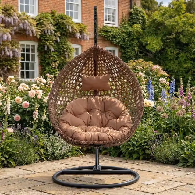 Rosewood & Stone Home Attingham Single Egg Chair in Brown