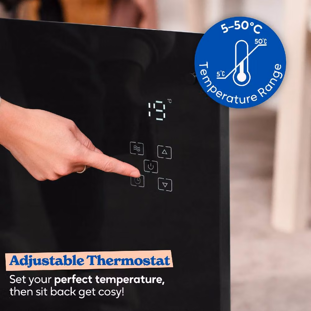 Russell Hobbs RHPANH2006 Glass Panel Electric Convector Heater, 2000W, Black, Wi-Fi Enabled with App Control – 6