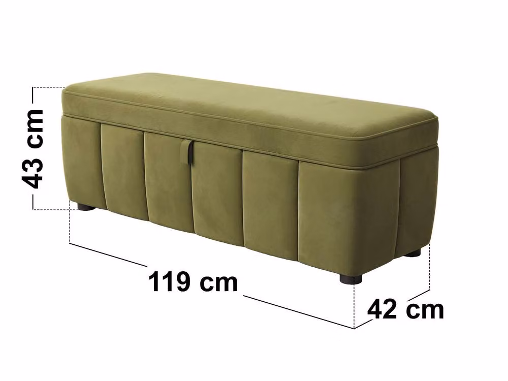 Solace+Co Emilie Upholstered Blanket Box in Green – 4