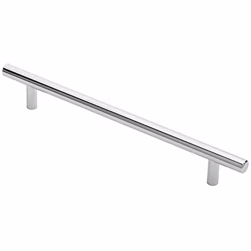Loops Round T-Bar Cabinet Pull Handle in Chrome, 252 x 12 mm with 192 mm Fixing Centres