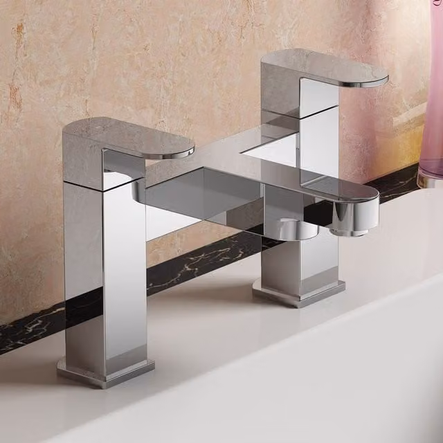 Nes Home Chrome Square Bath Filler Mixer Tap in Silver – 1