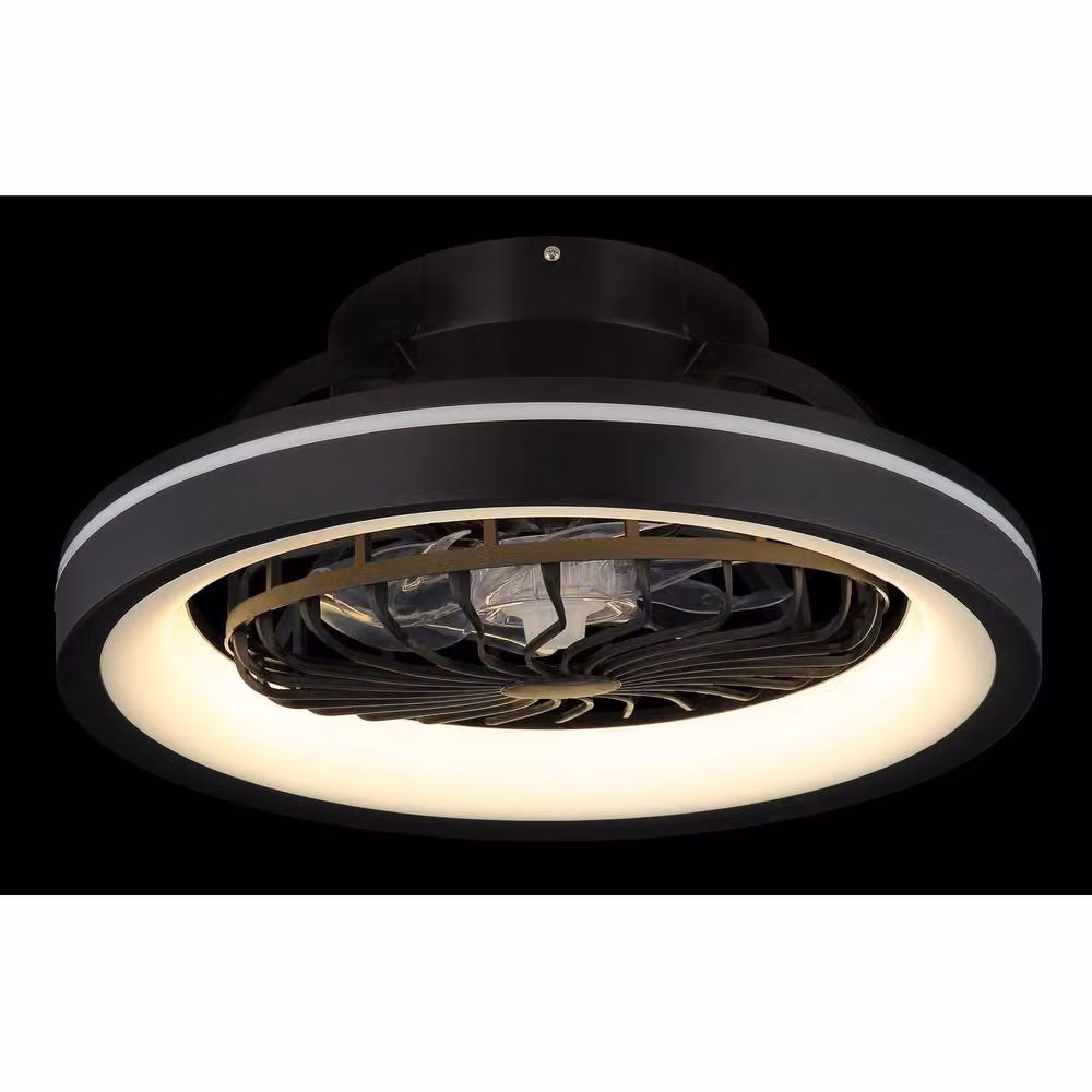 Netlighting Globo Lighting Modern Ceiling Fan in Black with RGBW LED, Dimmable Remote Control and Timer, Diameter: 48 cm – 9
